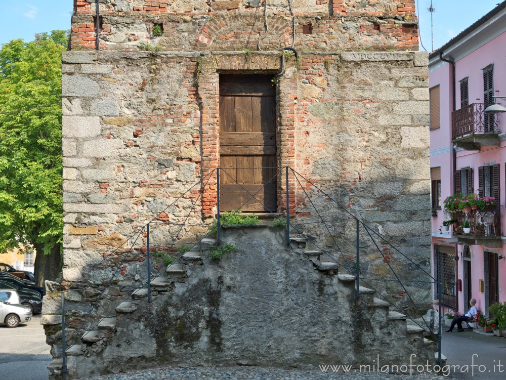 Azeglio (Torino, Italy) - Base of the bell tower of the Church of San Martino